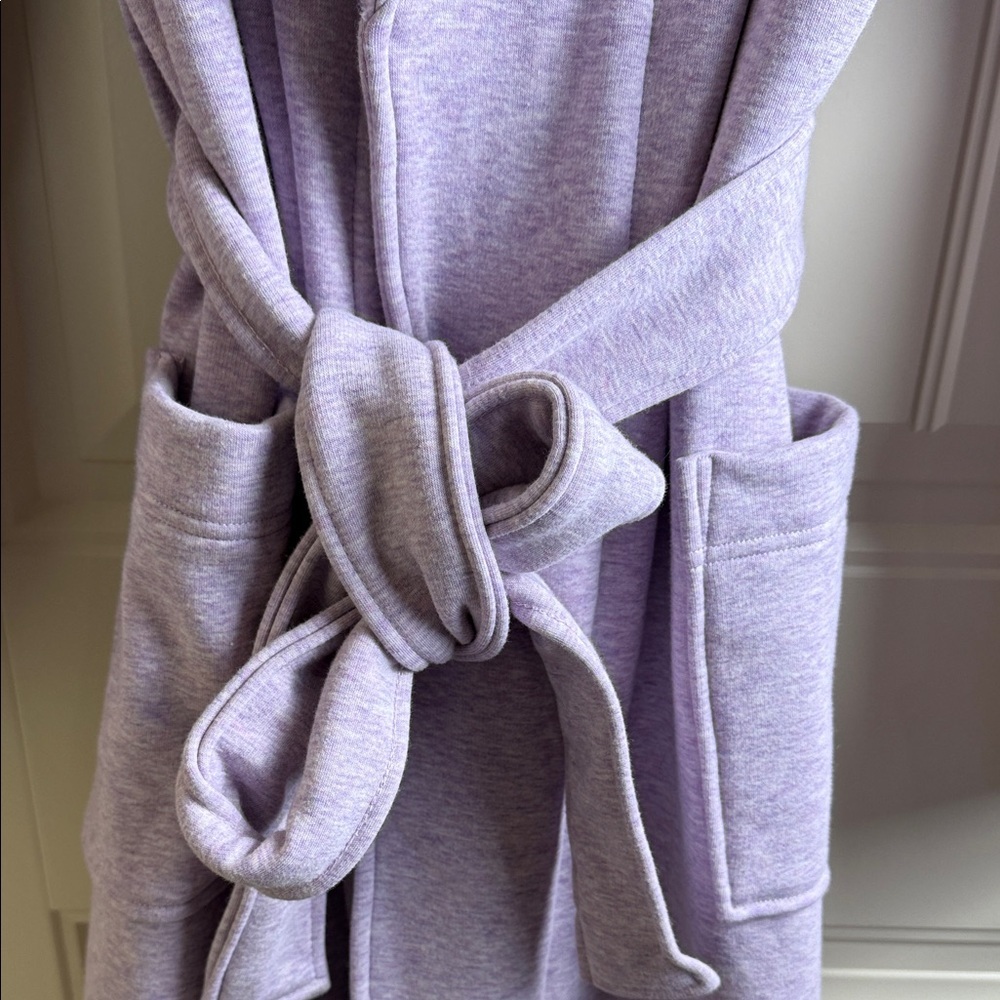 Kirkland Signature Robe Lilac Purple Fleece Lined Housecoat Pajamas Women's Sz M - Picture 6 of 14